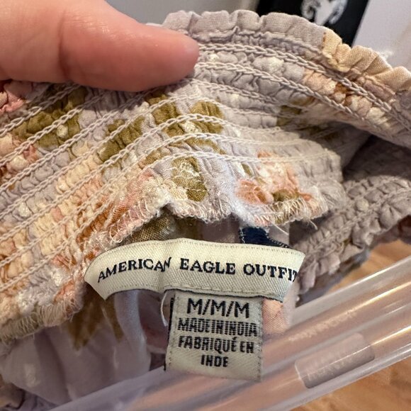 American Eagle Off-The Shoulder Purple Floral Top (M) - Picture 5 of 6